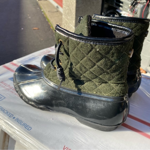Seven7 Womens Olive Black Duck Wool Goose Winter Rain Waterproof Boots Size 7 - Picture 9 of 11